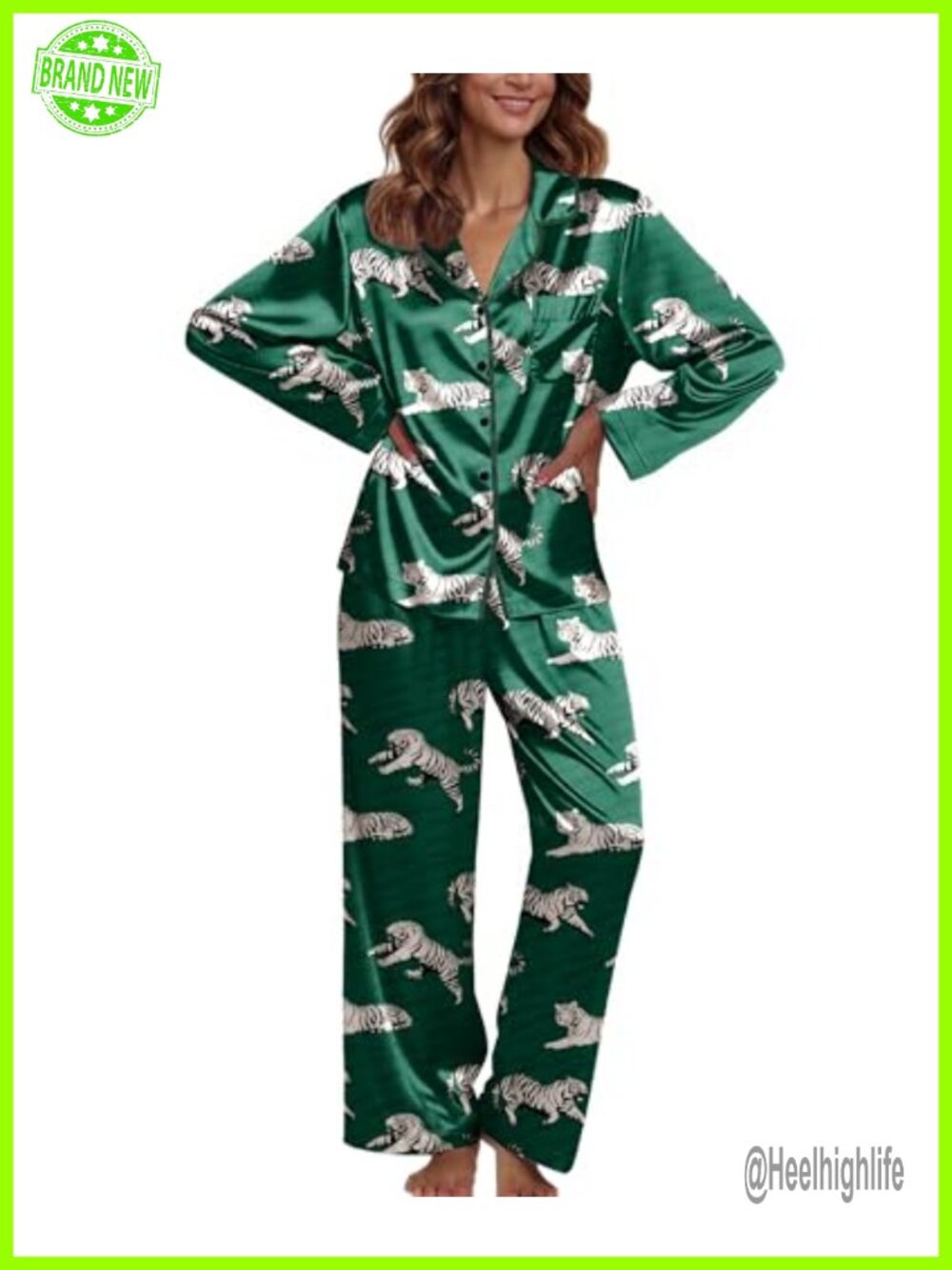 Silk Pajamas Women Long Sleeve Button Down Lounge Sets